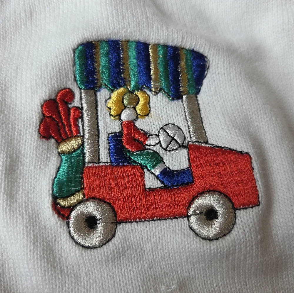Vintage Bobbie C Embroidered Golf Patch Knit Cardigan Jacket Women Full Zip sz L - Picture 5 of 10